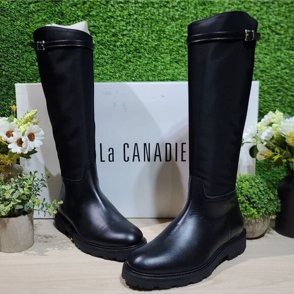 La CANADIENNE Shoes - La Canadienne Women's Quintin Knee High Boot, Black Leather - US 7 New